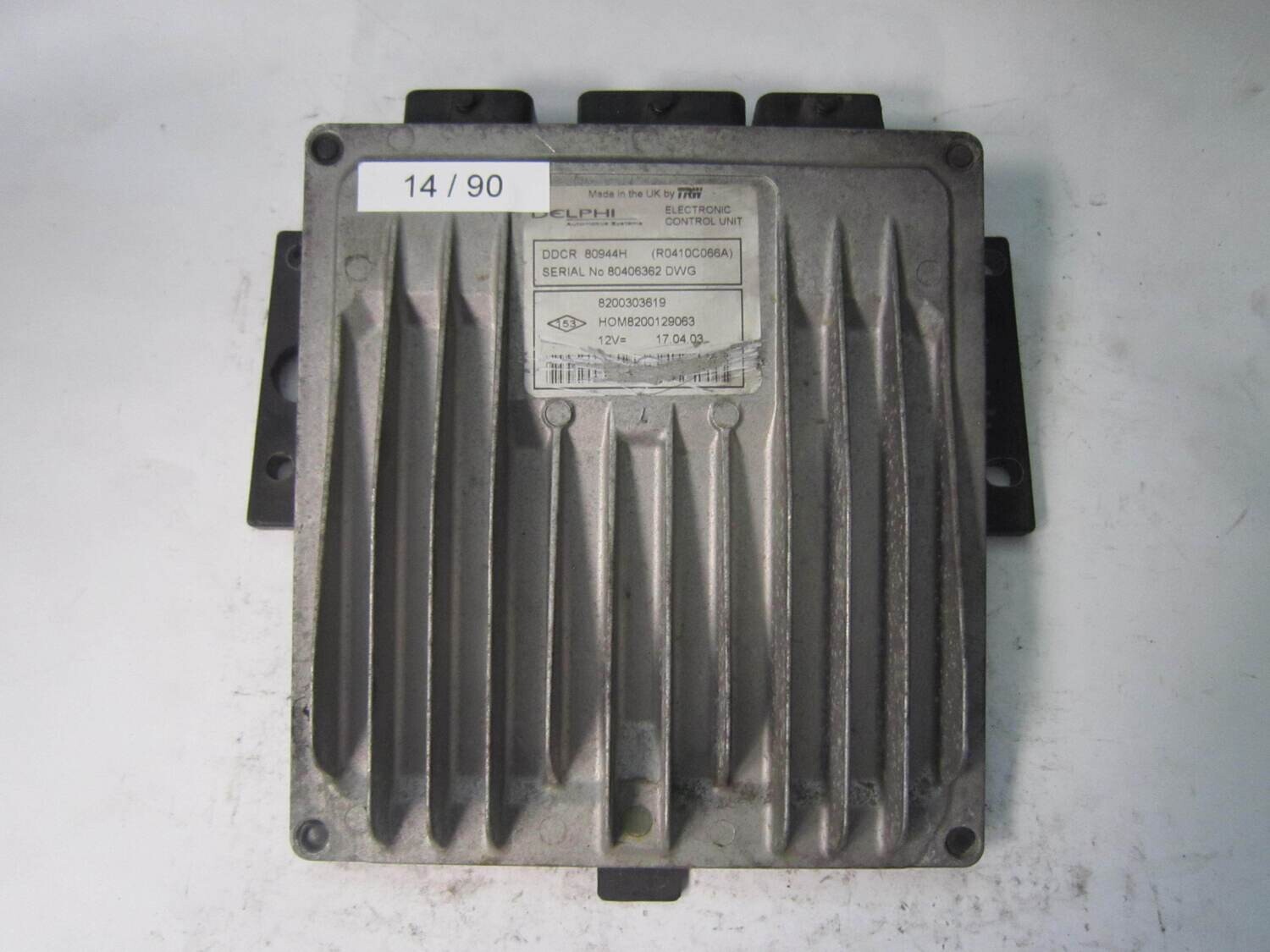 14-90 Centralina Motore Delphi  R0410C066A 8200303619 8200303619 HOM8200129063  DDCR 80944H DDCR80944H ___  RENAULT  CLIO 1.5 DCI