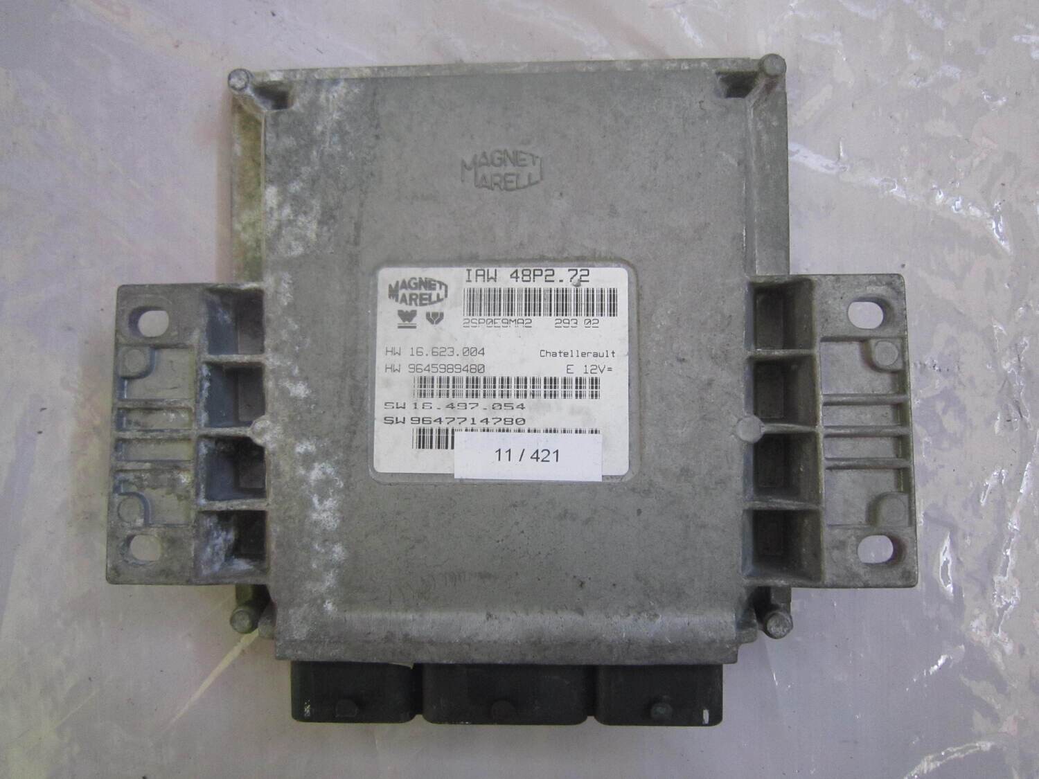 11-421 Centralina Motore Magneti Marelli 16.623.004 16.497.054 9645989480 IAW 48P2.72 CITROEN / PEUGEOT Benzina 207