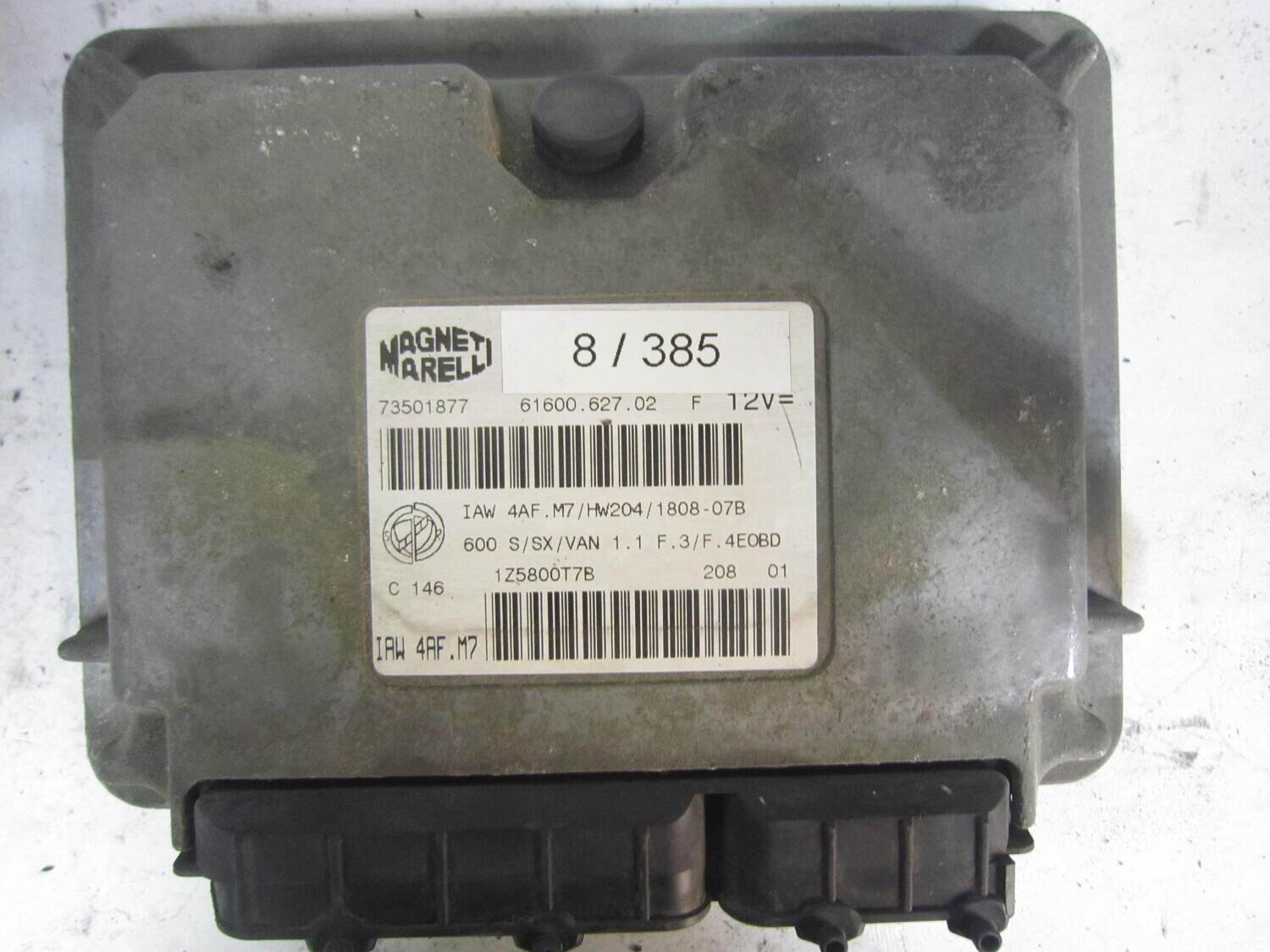 8-385 Centralina Motore Magneti Marelli 73501877 61600.627.02 6160062702 IAW 4AF.M7 HW204 ALFA ROMEO / FIAT / LANCIA Benzina 600 1.1