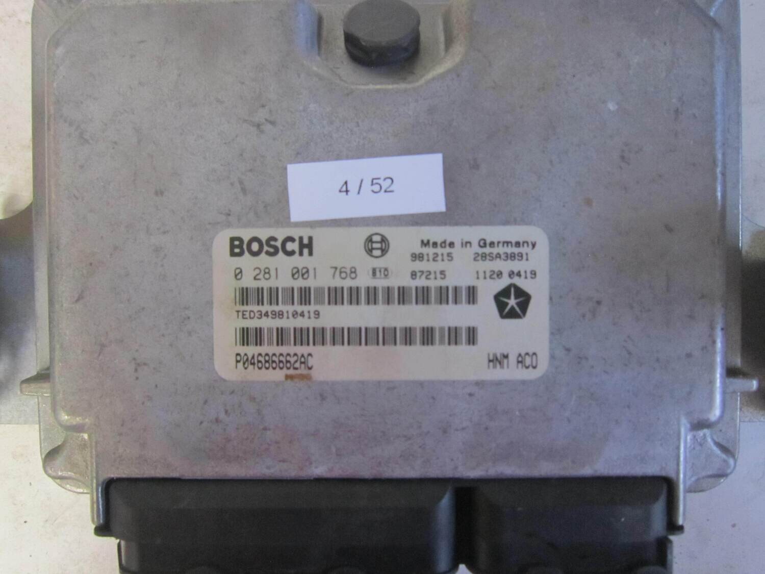 4-52 Centralina Motore Bosch 0 281 001 768 0281001768 P04686662AC 28SA3891 CHRYSLER Diesel VOYAGER 2.5