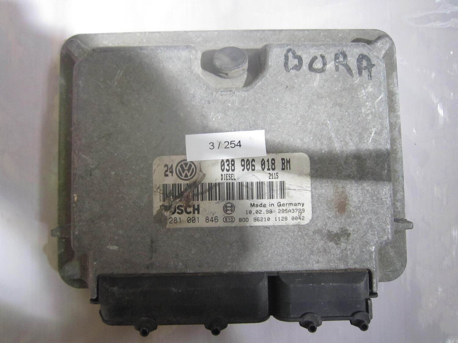3-254 Centralina Motore Bosch 0 281 001 846 0281001846 038 906 018 BM 038906018BM 28SA3729 VOLKSWAGEN Diesel BORA