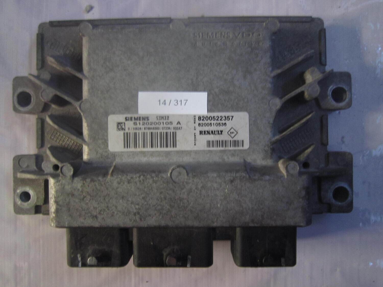 14-317 Centralina Motore Siemens S120200105 A S120200105A 8200522357 SIM32 8200510536  RENAULT BENZINA CLIO