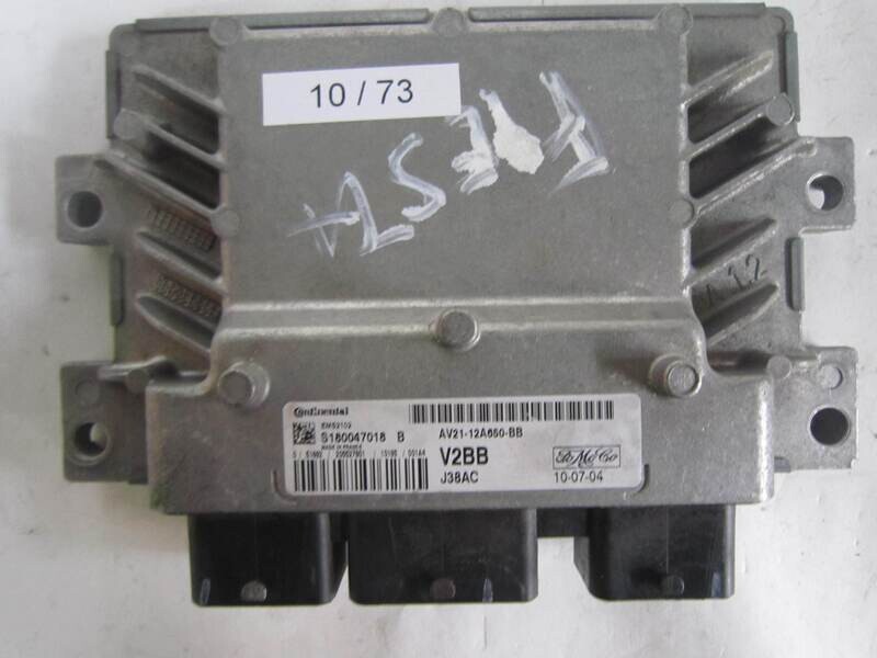 10-73 Centralina Motore Continental S180047018B S180047018 B AV21-12650-BB AV2112650BB V2BB J38AC V2BBJ38AC EMS2102    FORD  FIESTA 1.2 BENZINA