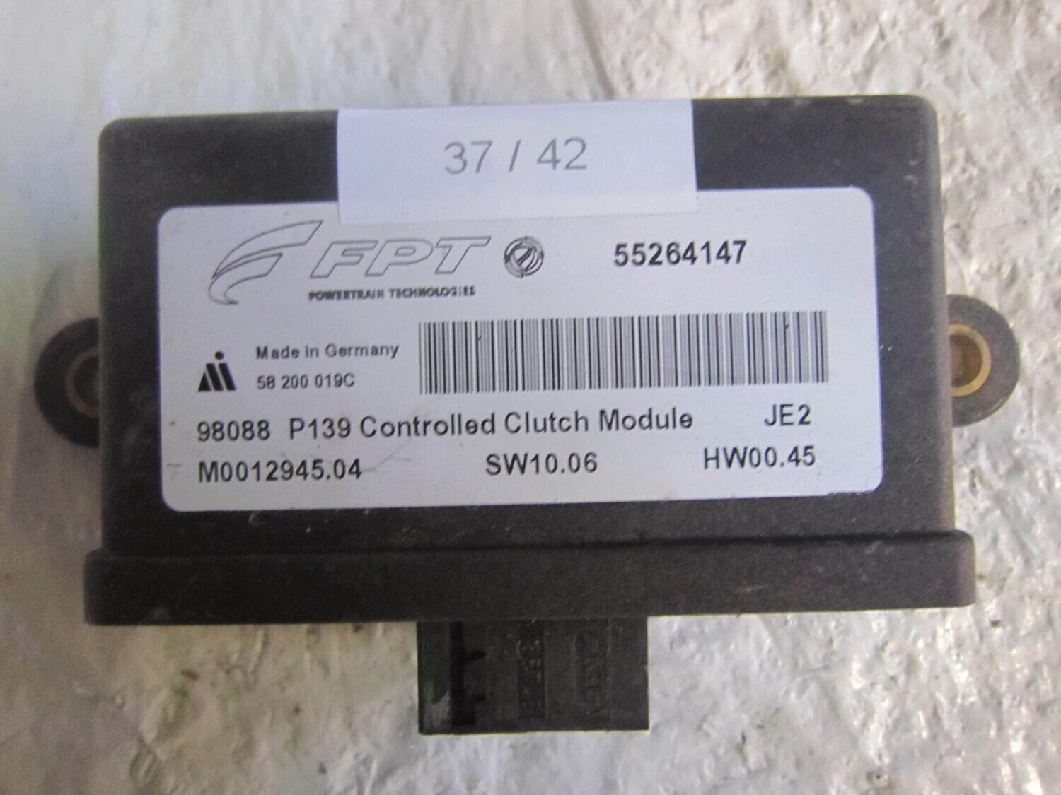 37-42 CENTRALINA SENSORI PARCHEGGIO FPT 55264147 M0012945.04 M001294504 SW10.06 HW00.45 P139  FIAT  PANDA