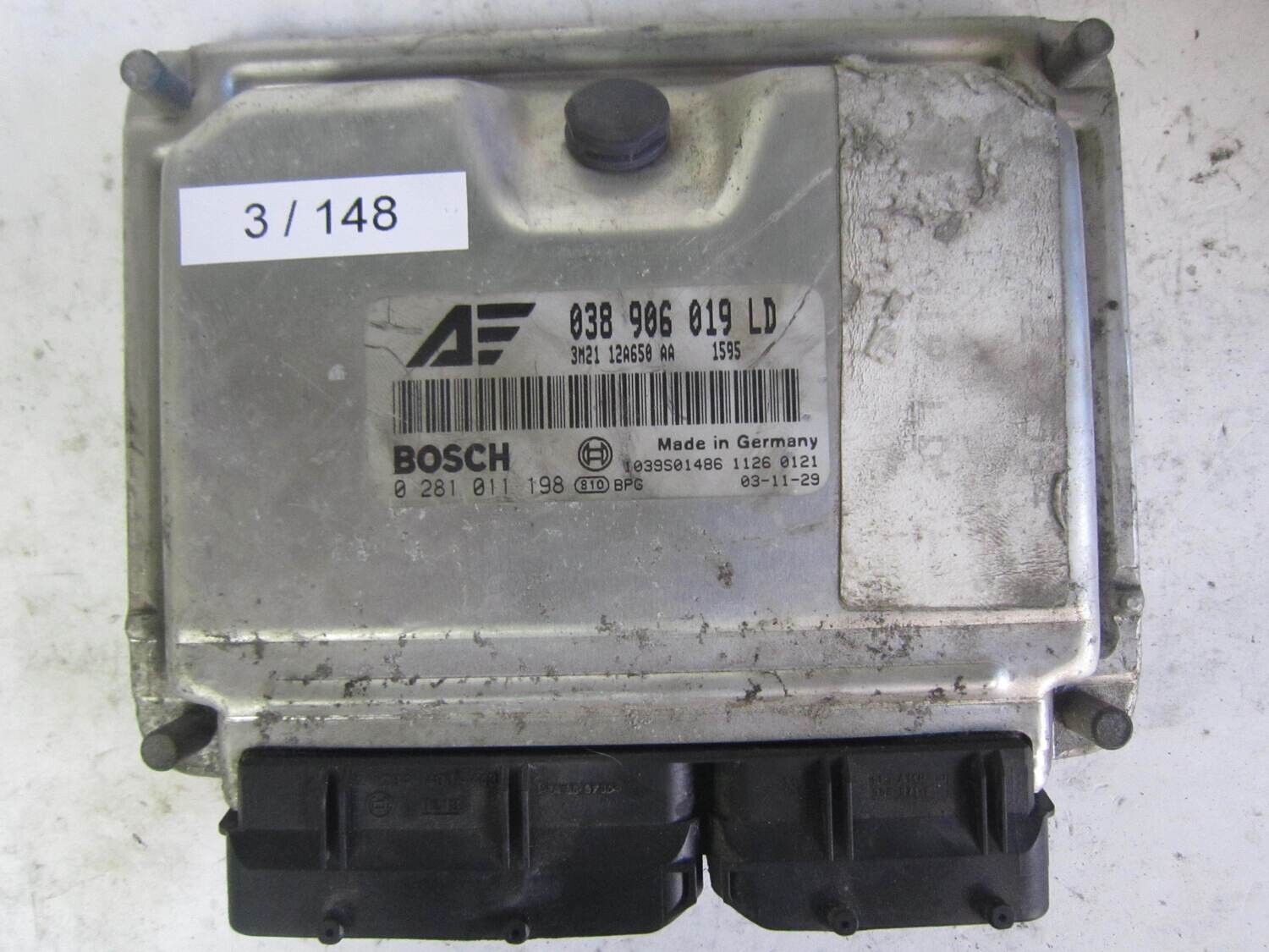 3-148 centralina motore bosch 0 281 011 198 038 906 019 ld 1039s01486 3m21 12a650 aa  volkswagen sharan