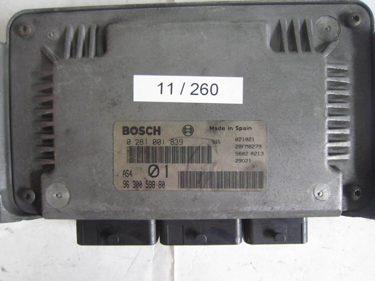 11-260 Centralina Motore Bosch 0 281 001 839 0281001839 96 300 598 80 9630059880 28FM0279 AS4 CITROEN / PEUGEOT Diesel 106 SAXO 1.5