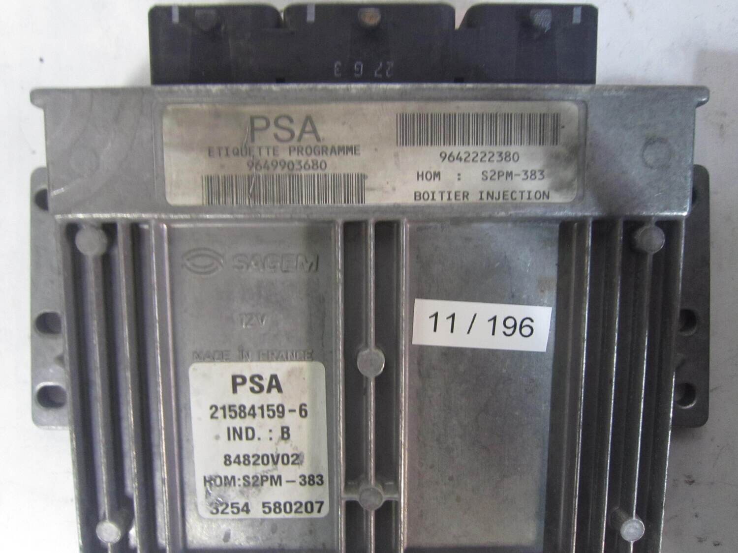 11-196 Centralina Motore Sagem 215841596 21584159-6 9649903680  9642222380  84820V02    CITROEN / PEUGEOT  C3