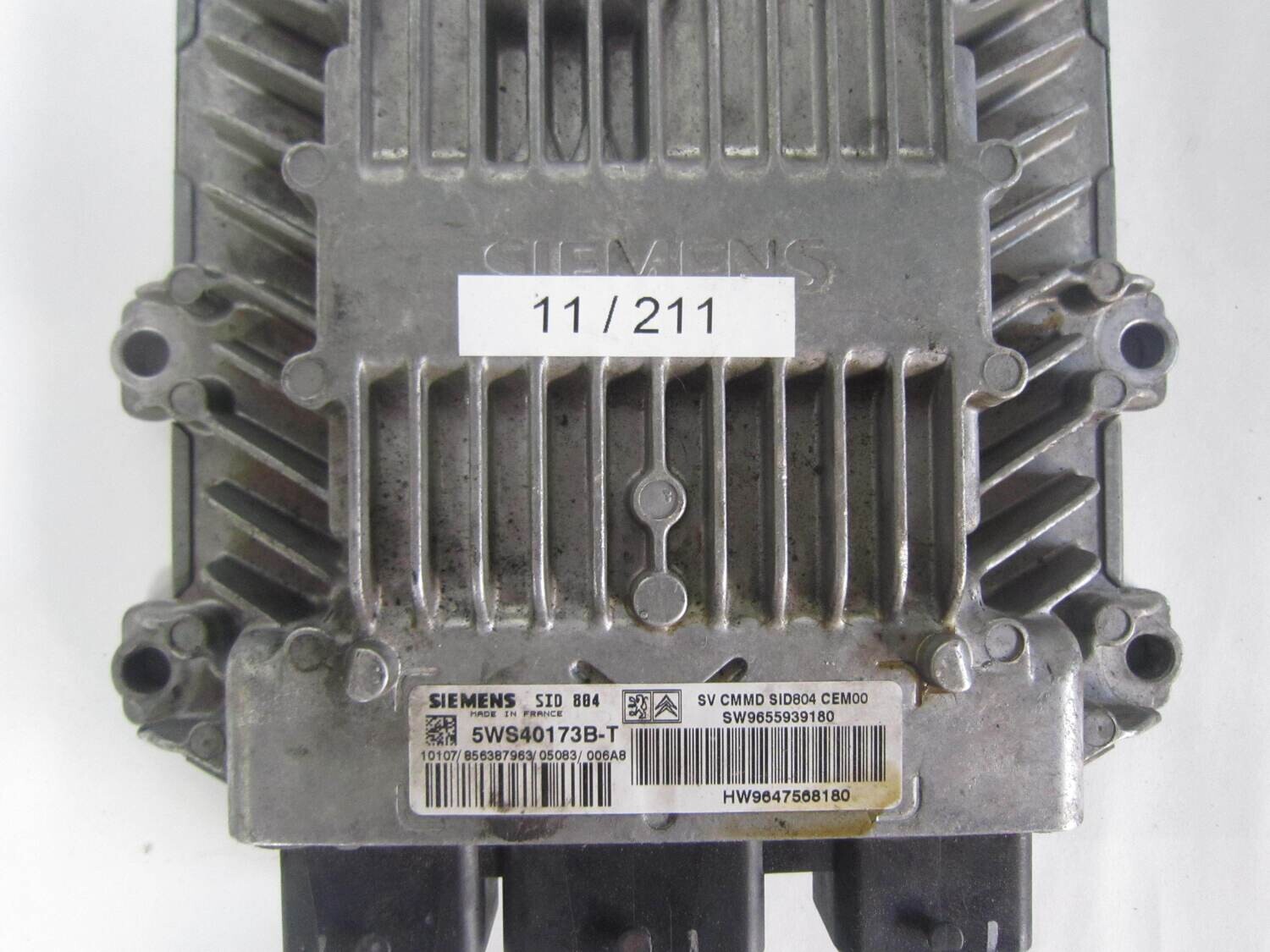 11-211 centralina motore siemens 5ws40173bt 5ws40173b-t sw9655939180  sid804  hw9647568180    citroen / peugeot diesel c 3   1.4