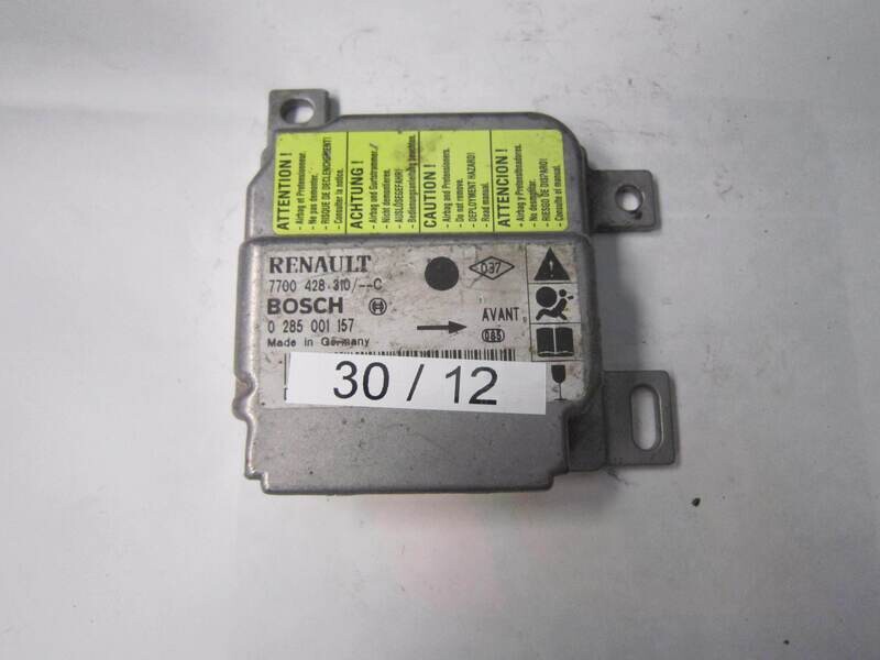 30-12 Centralina Airbag Bosch 0 285 001 157 0285001157 7700 428 310 7700428310 RENAULT CLIO