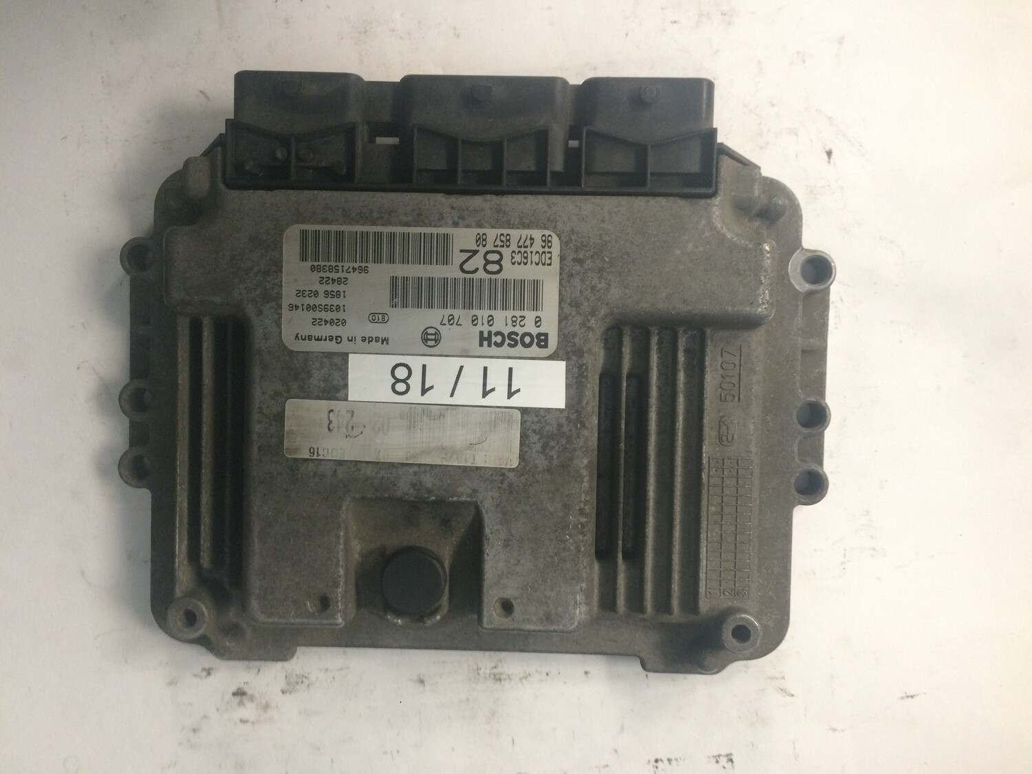 11-18 Centralina Motore Bosch 0281010707 0 281 010 707 9647785780  1039S00146      CITROEN / PEUGEOT  1.4 HDI