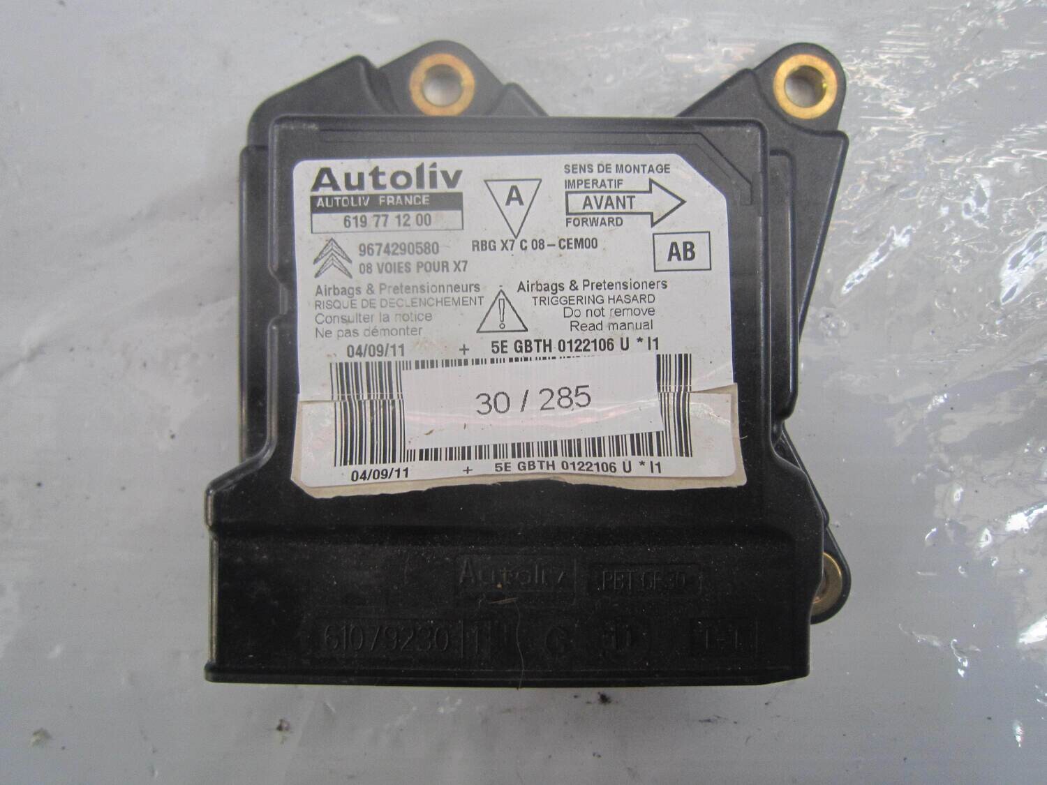 30-285 Centralina Airbag Autoliv 619 77 12 00 619771200 9674290580    CITROEN / PEUGEOT Generica C 5