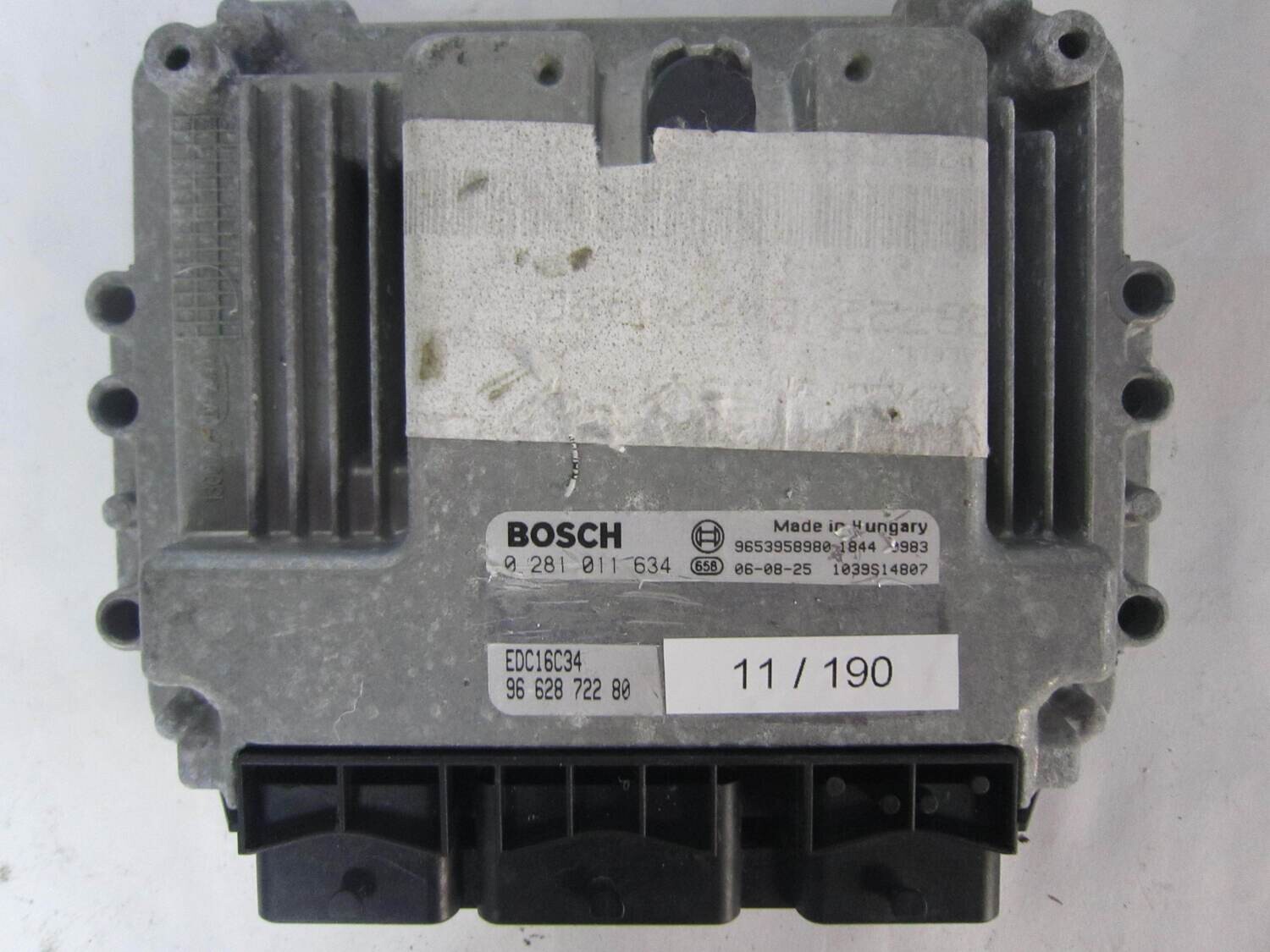 11-190 Centralina Motore Bosch 0281011634 0 281 011 634 96 628 722 80 9662872280 1039S14870  EDC16C34    CITROEN / PEUGEOT  1.6__ HDI