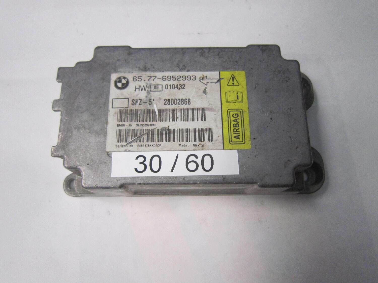30-60 Centralina Airbag BMW 65.77-6952993 65776952993 HW 010432 HW010432 28002868 SERIE 5
