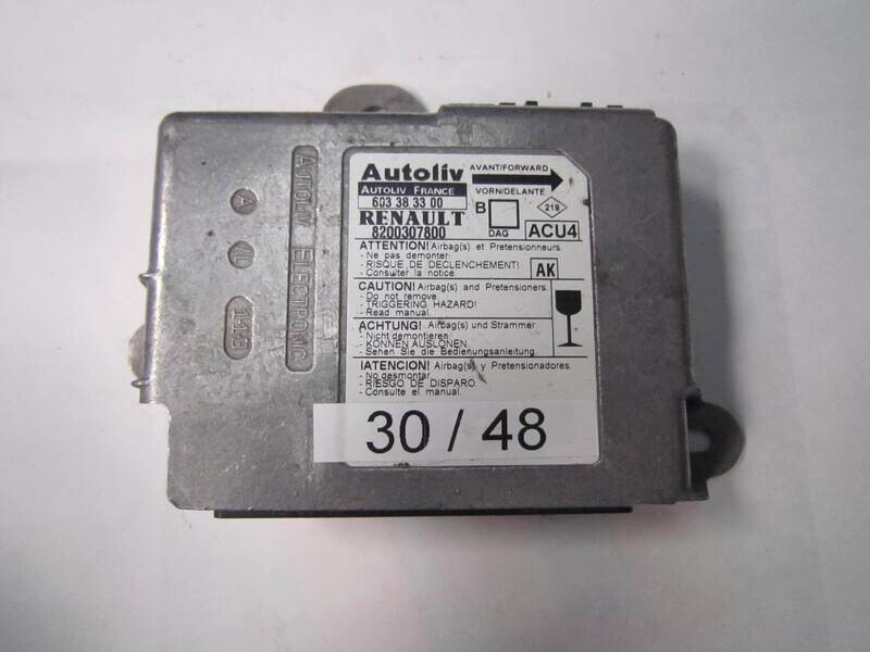 30-48 Centralina Airbag Autoliv 603 38 33 00 603383300 8200307800 ACU4 RENAULT MEGANE