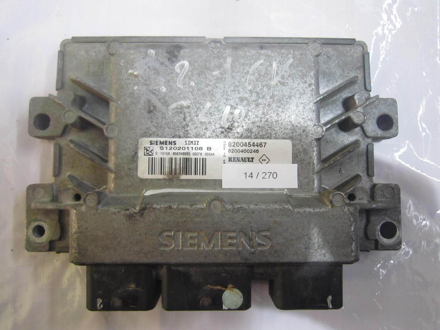 14-270 Centralina Motore Siemens S120201108 B S120201108B 8200454467 SIM32 8200400246 RENAULT Benzina CLIO 1.2