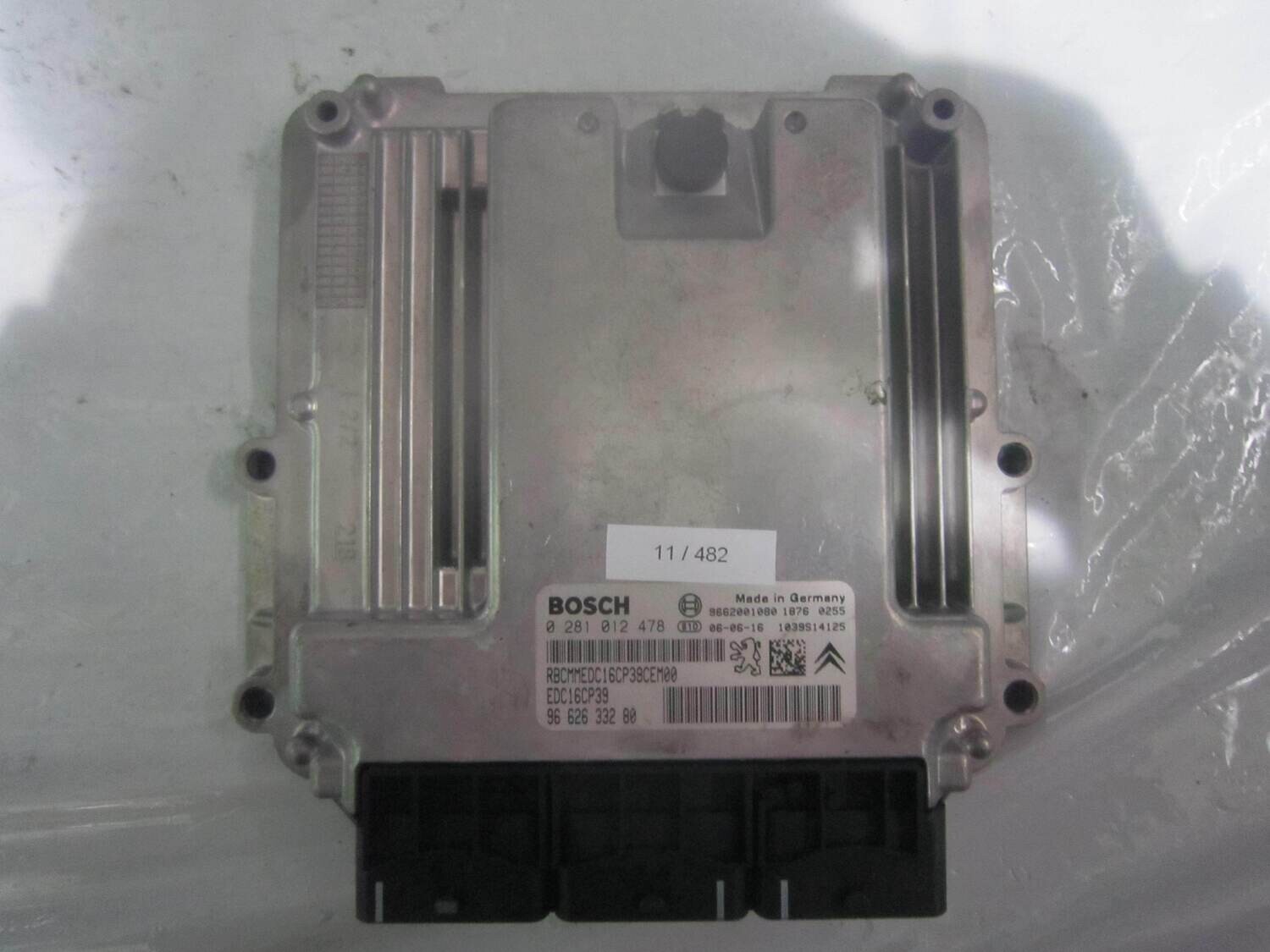 11-482 Centralina Motore Bosch 0 281 012 478 0281012478 96 626 332 80 1039S14125 EDC16CP39  CITROEN / PEUGEOT Diesel VARIE
