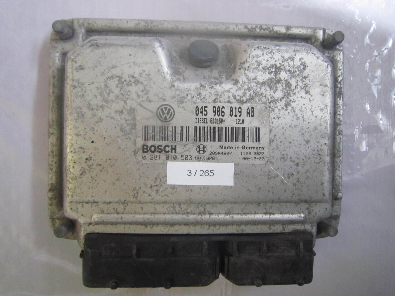 3-265 Centralina Motore Bosch 0 281 010 503 0281010503 045 906 019 AB 045906019AB 28SA4607 EDC15P VOLKSWAGEN Diesel POLO 1.4
