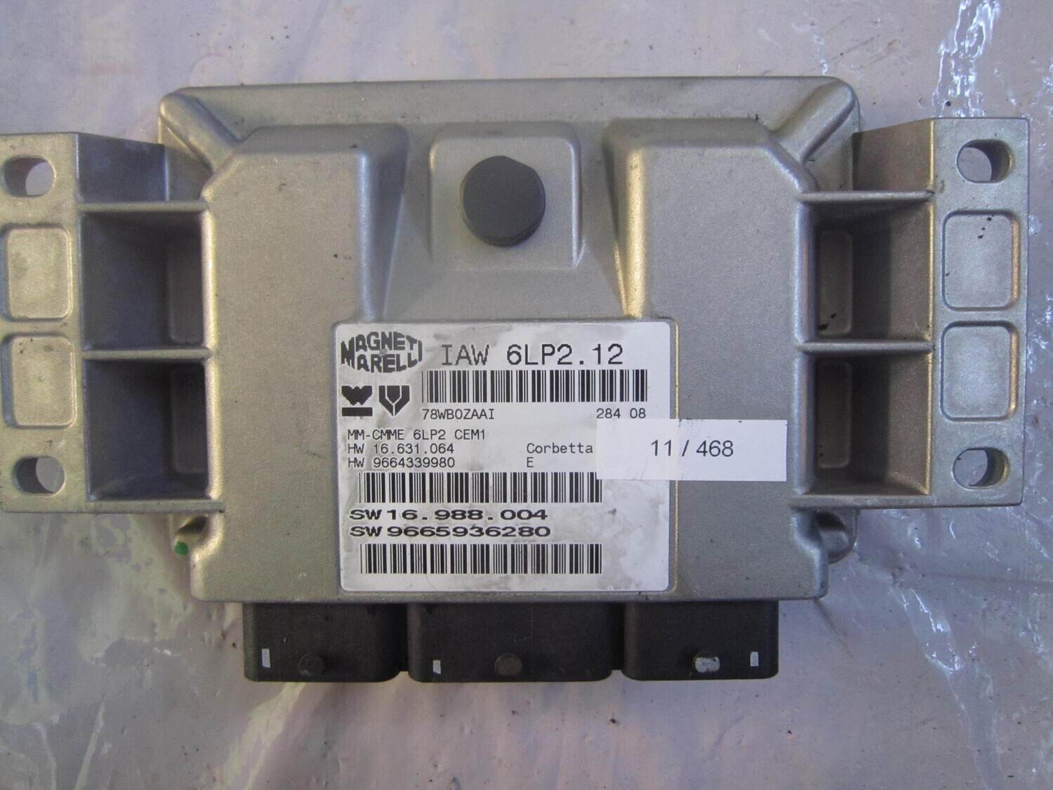 11-468 Centralina Motore Magneti Marelli IAW 6LP2.12 IAW6LP212 MM-CMME 6LP2 CEM1 MMCMME6LP2CEM1 16.988.004 9665936280 CITROEN / PEUGEOT Benzina 206