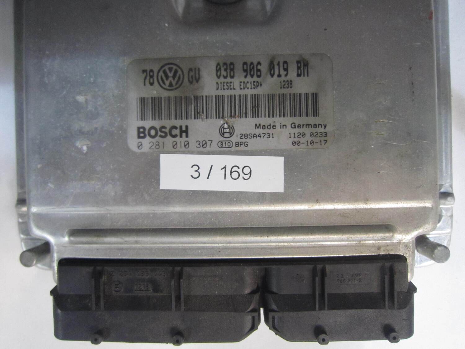 3-169 Centralina Motore Bosch 0 281 010 307 0281010307 038 906 019 BM 038906019BM 28SA4731 EDC15P VOLKSWAGEN Diesel PASSAT 1.9