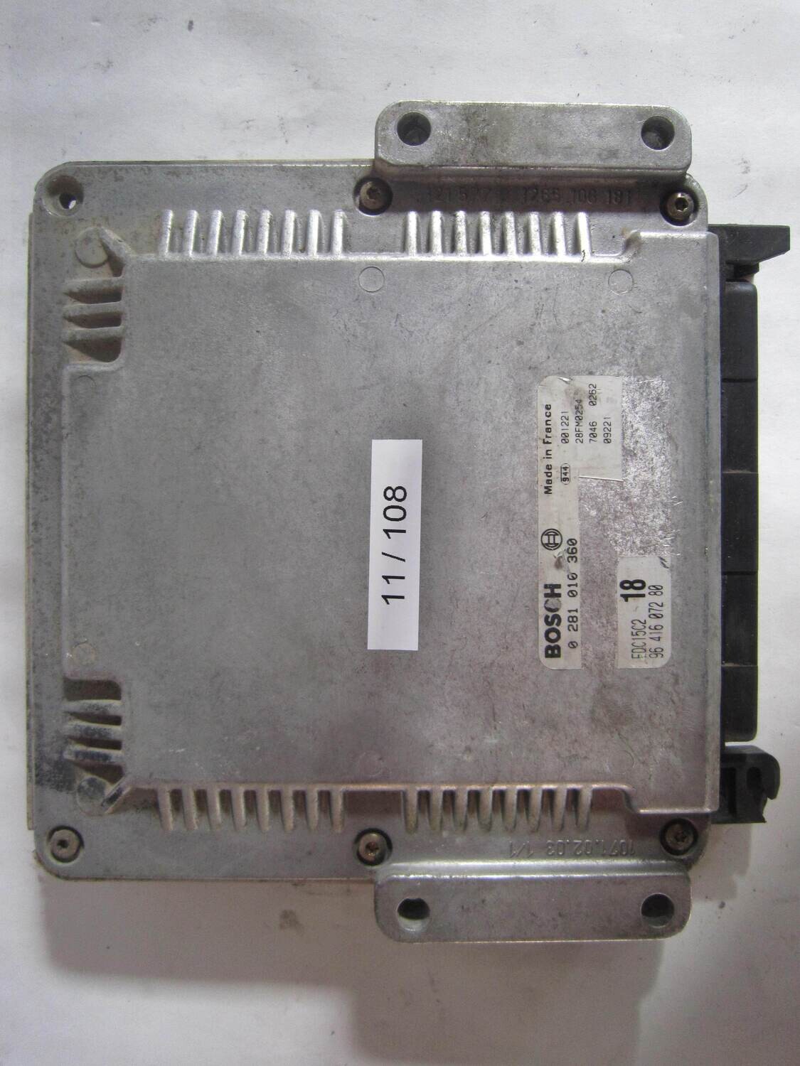 11-108 Centralina Motore Bosch 0281010360 0 281 010 360 96 416 072 80 9641607280 28FM0254  EDC15C2    CITROEN / PEUGEOT  PARTNER, BERLINGO 2.0 HDI