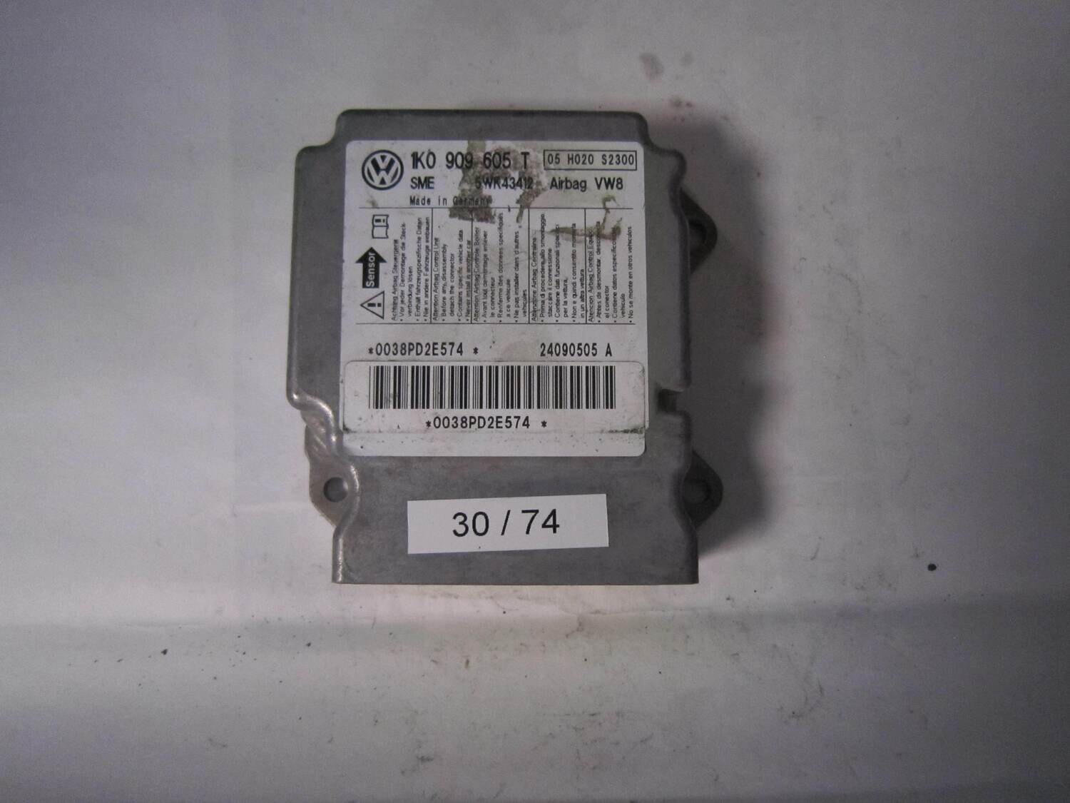 30-74 Centralina Airbag Sme 5WK43412 1K0 909 605 T 1K0909605T 05 H020 S2300 VOLKSWAGEN GOLF