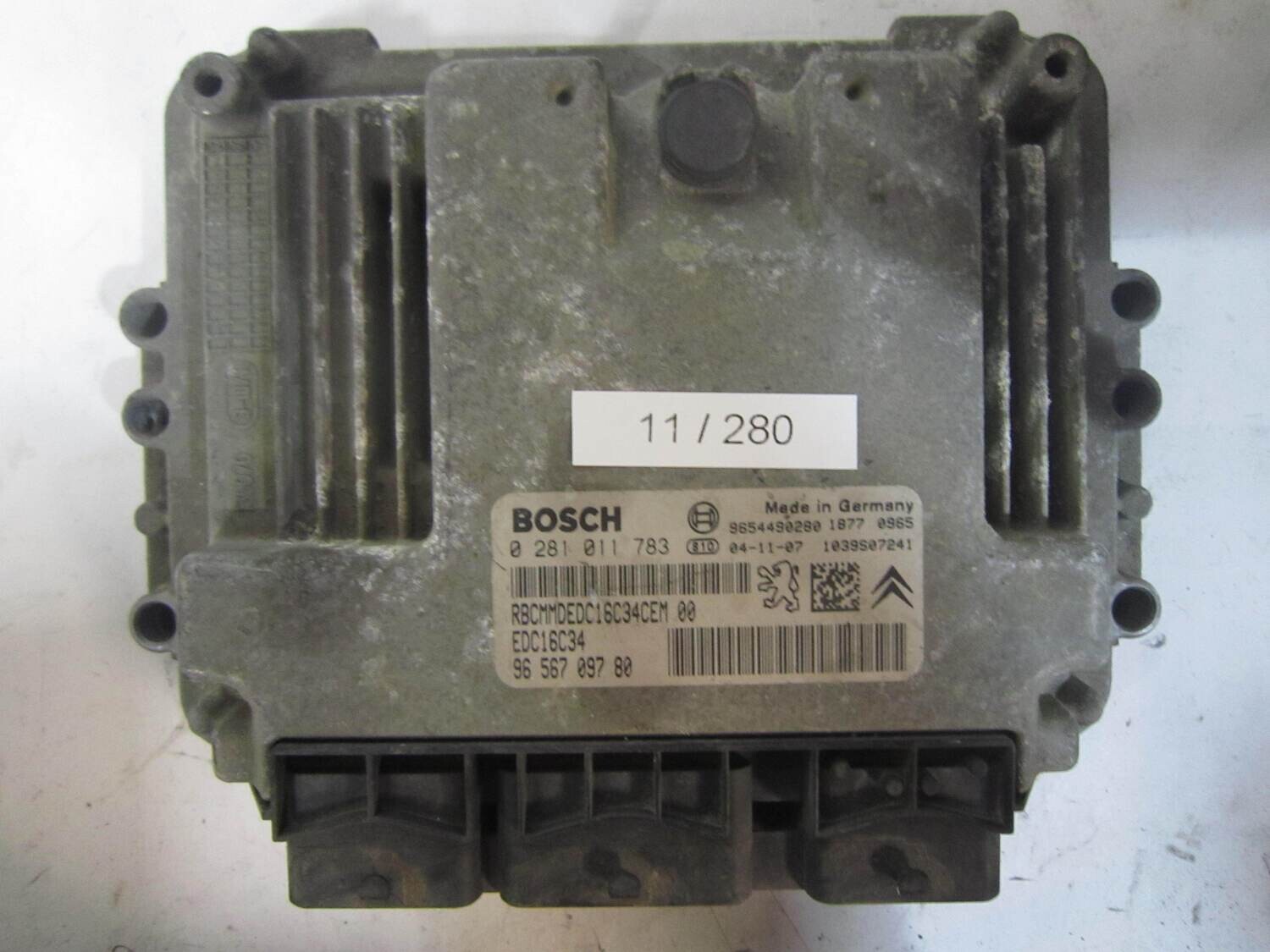 11-280 Centralina Motore Bosch 0 281 011 783 0281011783 9658556780 1039S07241 EDC16C34 CITROEN / PEUGEOT Diesel 206 2.0