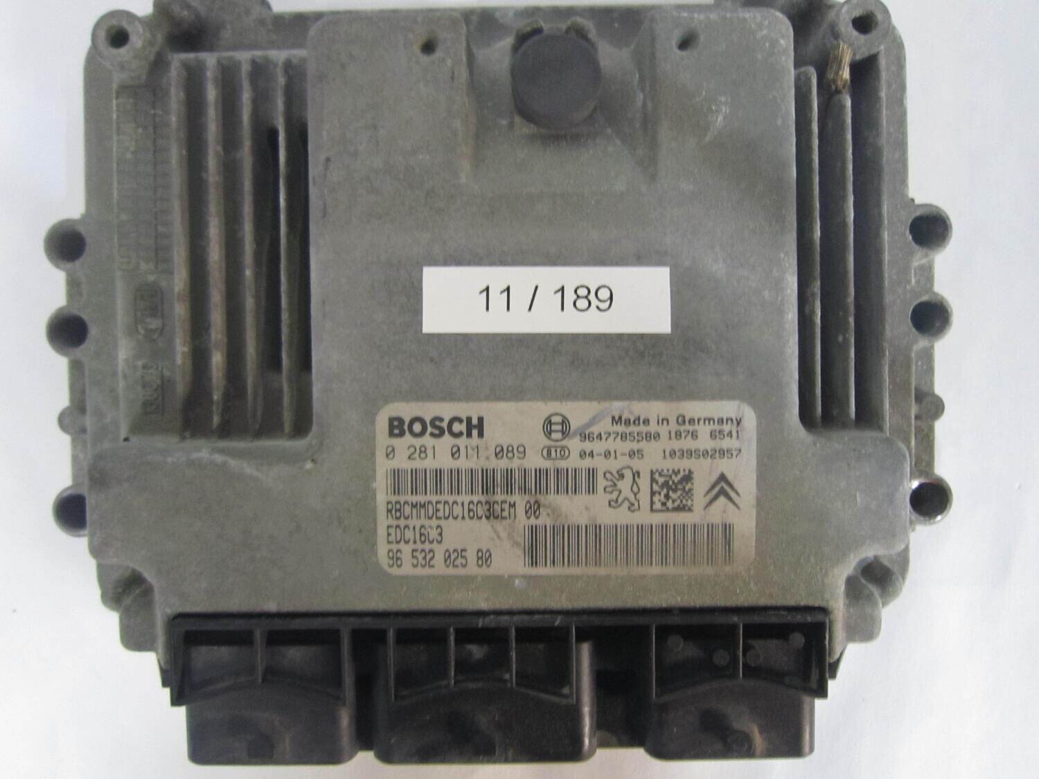 11-189 Centralina Motore Bosch 0281011089 0 281 011 089 96 532 025 80 9653202580 1039S02957  EDC16C3    CITROEN / PEUGEOT  1.4 HDI