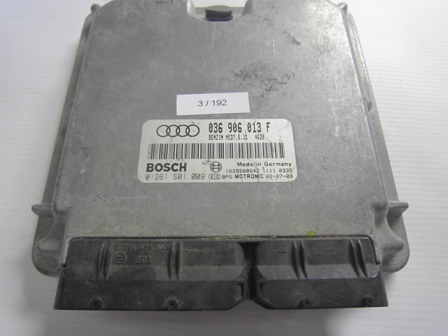 3-192 Centralina Motore Bosch 0 261 S01 009 0261S01009 036 906 013 F 036906013F 1039S00642 MED7.5.11 4628 AUDI BENZINA  A 2