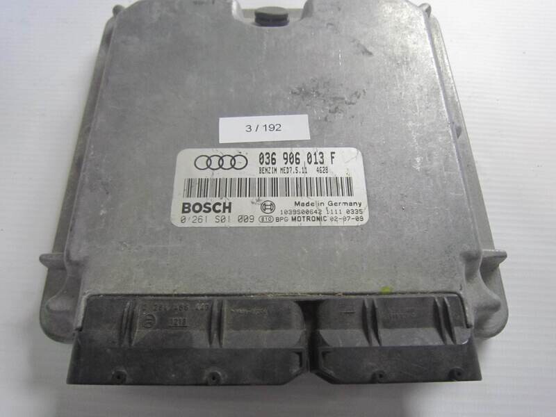 3-192 Centralina Motore Bosch 0 261 S01 009 0261S01009 036 906 013 F 036906013F 1039S00642 MED7.5.11 4628 AUDI BENZINA  A 2