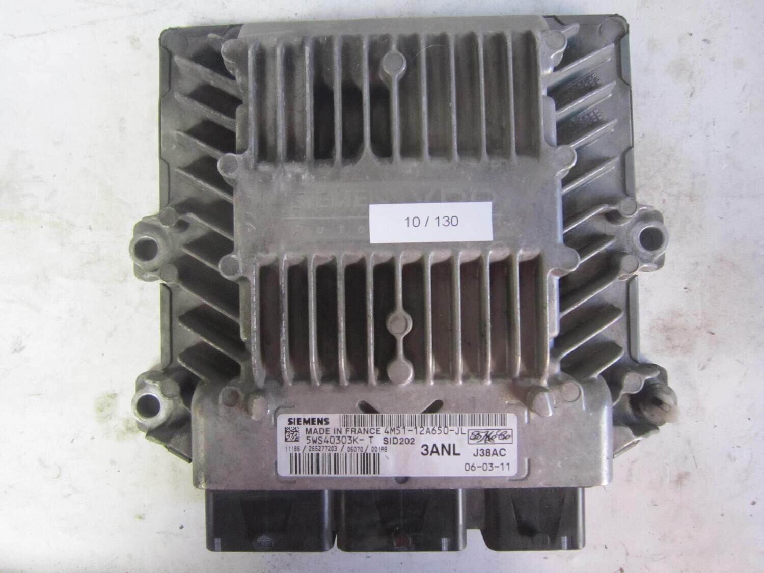 10-130 Centralina Motore Siemens 5WS40303K-T 5WS40303KT 4M51-12A650-JL 4M5112A650JL 3ANL J38AC SID 202 FORD Diesel FOCUS 1.8