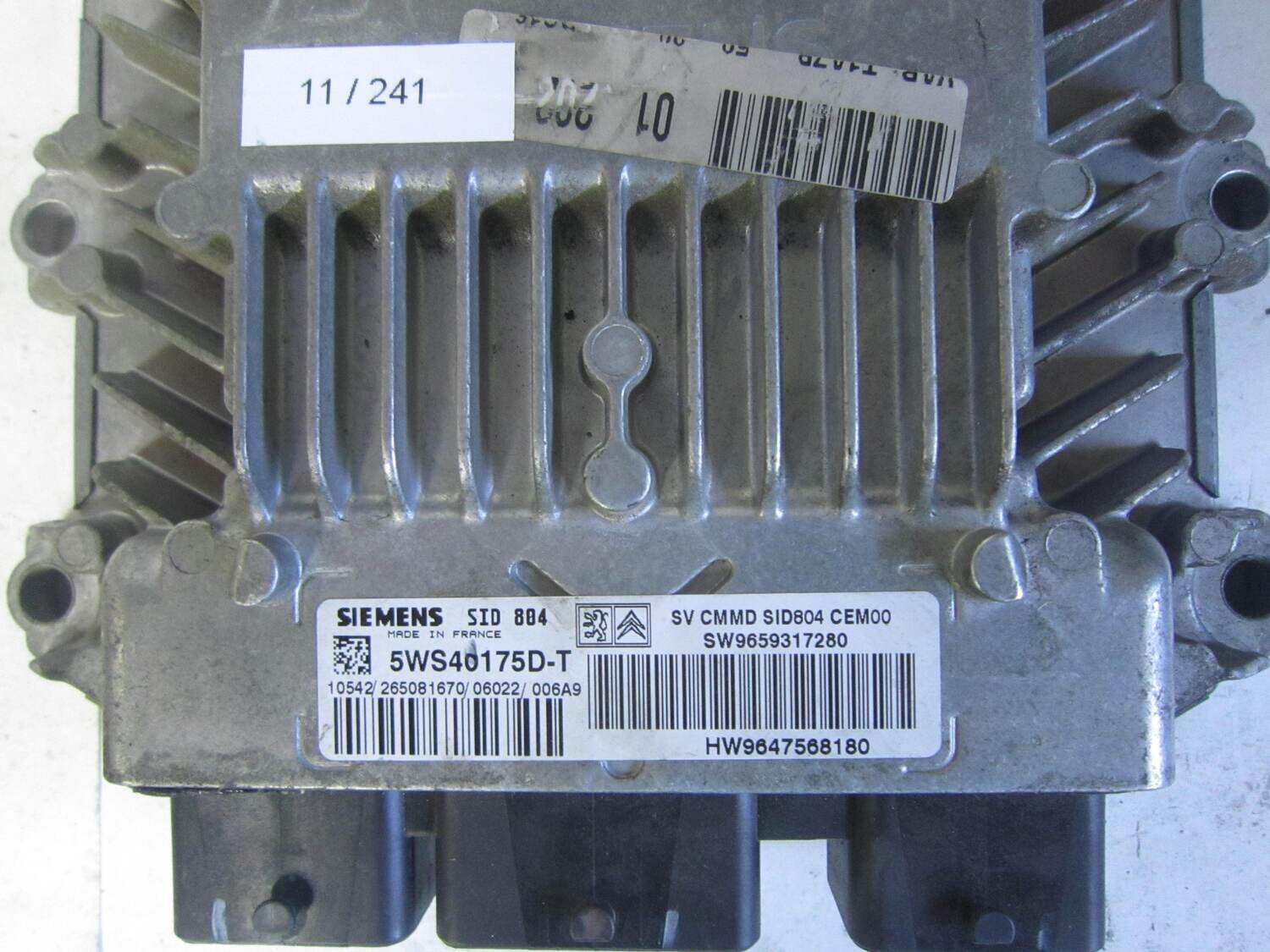 11-241 centralina motore siemens 5ws40175d-t 9659317280 9647568180 sid804  citroen / peugeot varie