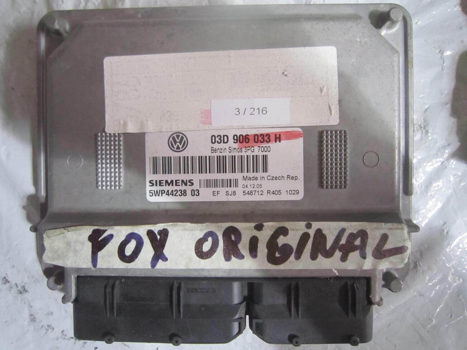 3-216 Centralina Motore Siemens 5WP44238 03 5WP4423803 03D 906 033 H 03D906033H SIMOS 3PG 7000 VOLKSWAGEN Benzina FOX