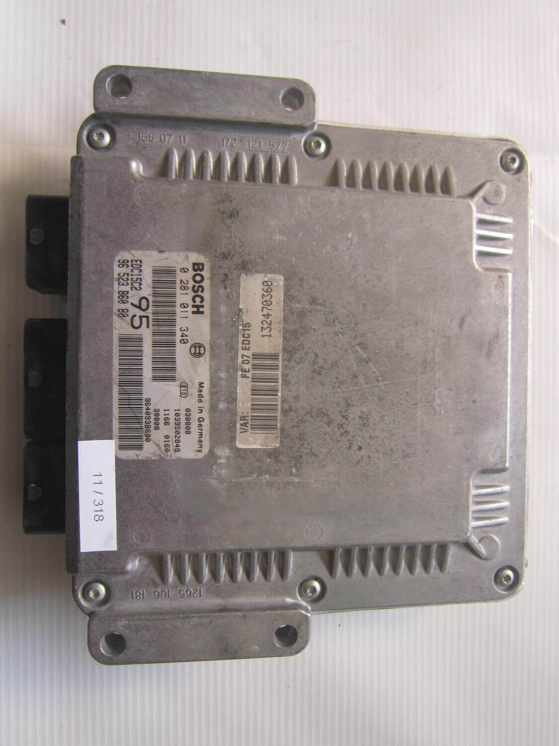 11-318 Centralina Motore Bosch 0 281 011 340 0281011340 96 523 860 80 9652386080 1039S02848 EDC15C2 95 CITROEN / PEUGEOT Diesel C 5