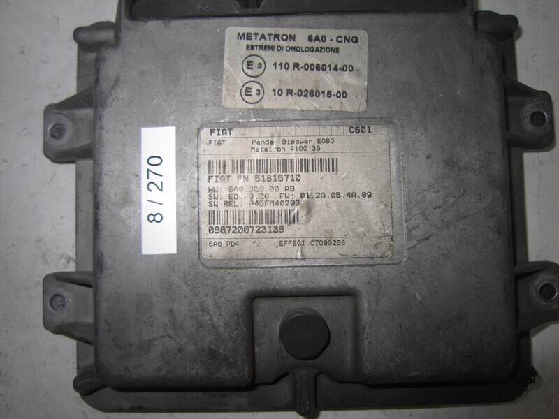 15-255 Centralina Gas Metano Metatron 51815710 4100136 6A0.3B0.00.A9 P46FM40203  FIAT  Benzina PANDA 1.2