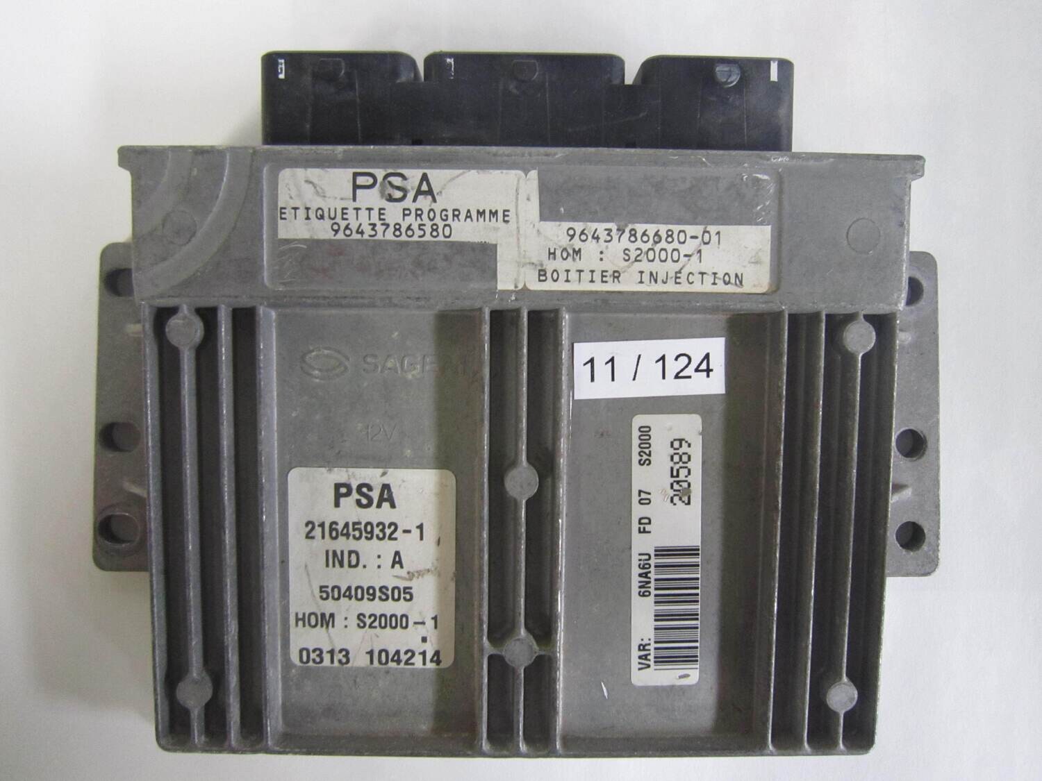 11-124 Centralina Motore Sagem 216459321 21645932-1 50409S05  HOM S2000-1 HOMS20001 9643786580  9643786680-01 964378668001 CITROEN / PEUGEOT  xsara picasso 1.8 16v