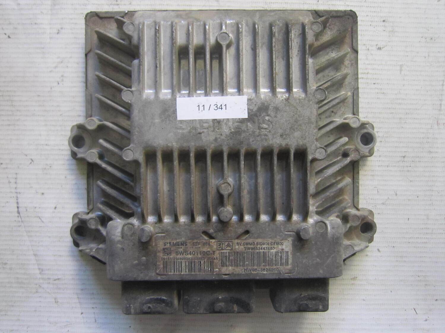 11-341 Centralina Motore Siemens 5WS40110C-T 5WS40110CT 9653447480 9648624280 SID 804 CITROEN / PEUGEOT Benzina C 3 1.1