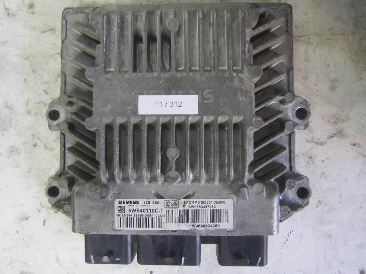 11-312 Centralina Motore Siemens 5WS40110C-T 5WS40110CT 9653447480 9648624280 SID 804 CITROEN / PEUGEOT Benzina C 3 1.1