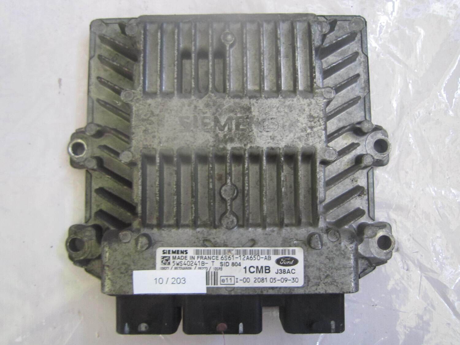 10-203 Centralina Motore Siemens 5WS40241B-T 5WS40241BT 6S61-12A650-AB 6S6112A650AB 1CMB J38AC SID 804 FORD Benzina FIESTA 1.4