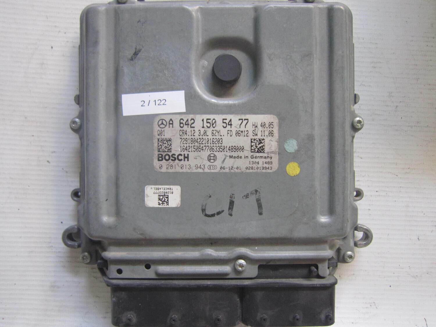2-122 Centralina Motore Bosch 0 281 013 943 0281013943 A 642 150 54 77 A6421505477 CR4.12 3.0L 6ZYL HW 40.05 SW 11.06 MERCEDES BENZ Diesel ML