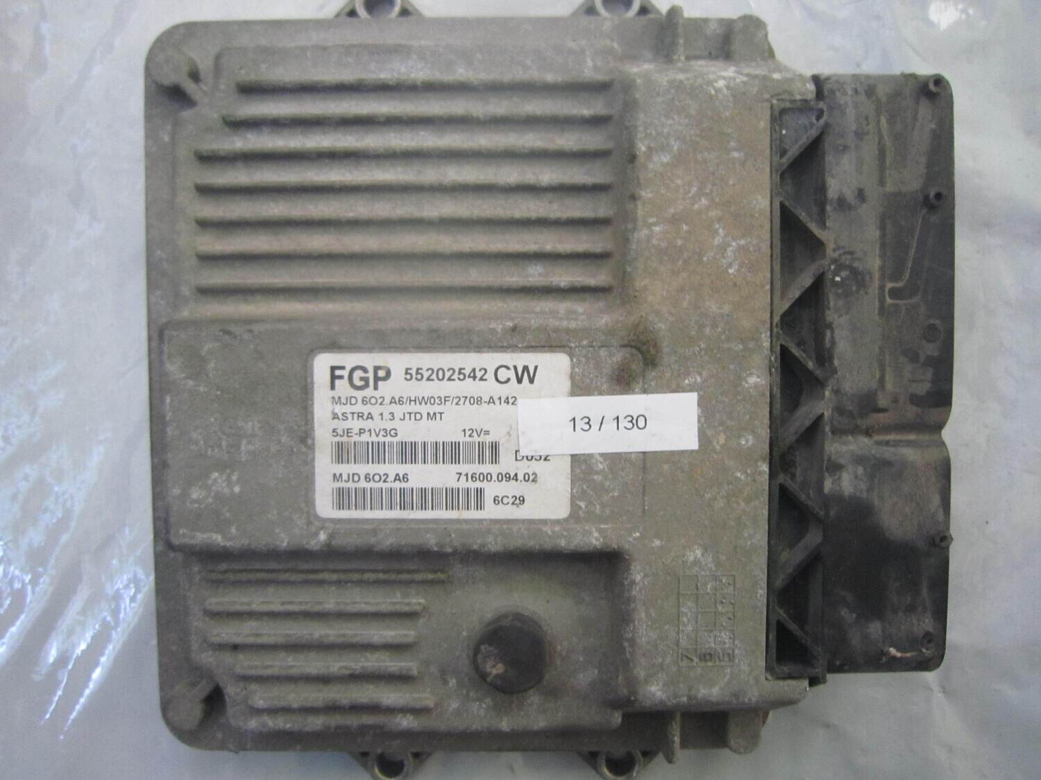 13-130 Centralina Motore Magneti Marelli 55202542 MJD 6O2.A6 MJD6O2A6 71600.138.02 HW03F/2708-A142 CW OPEL Diesel ASTRA