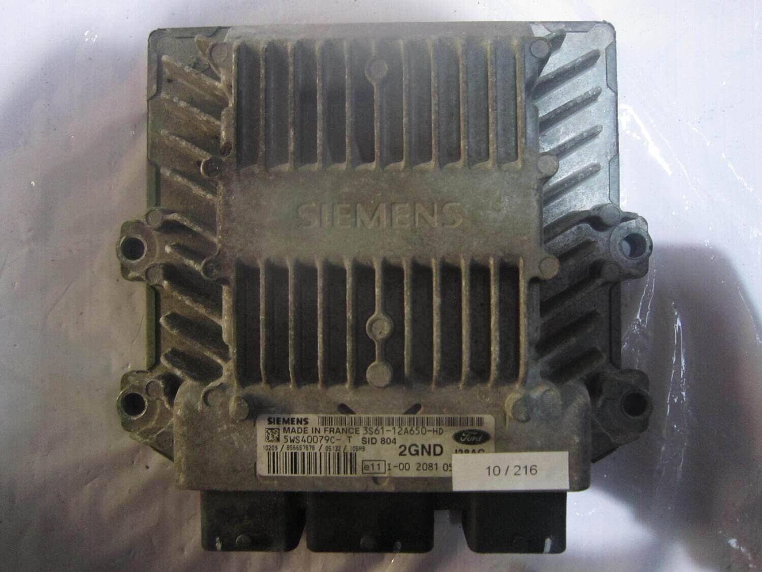 10-216 Centralina Motore Siemens 5WS40079C-T 3S61-12A650-HD 2GND J38AC SID 804  FORD DIESEL FIESTA