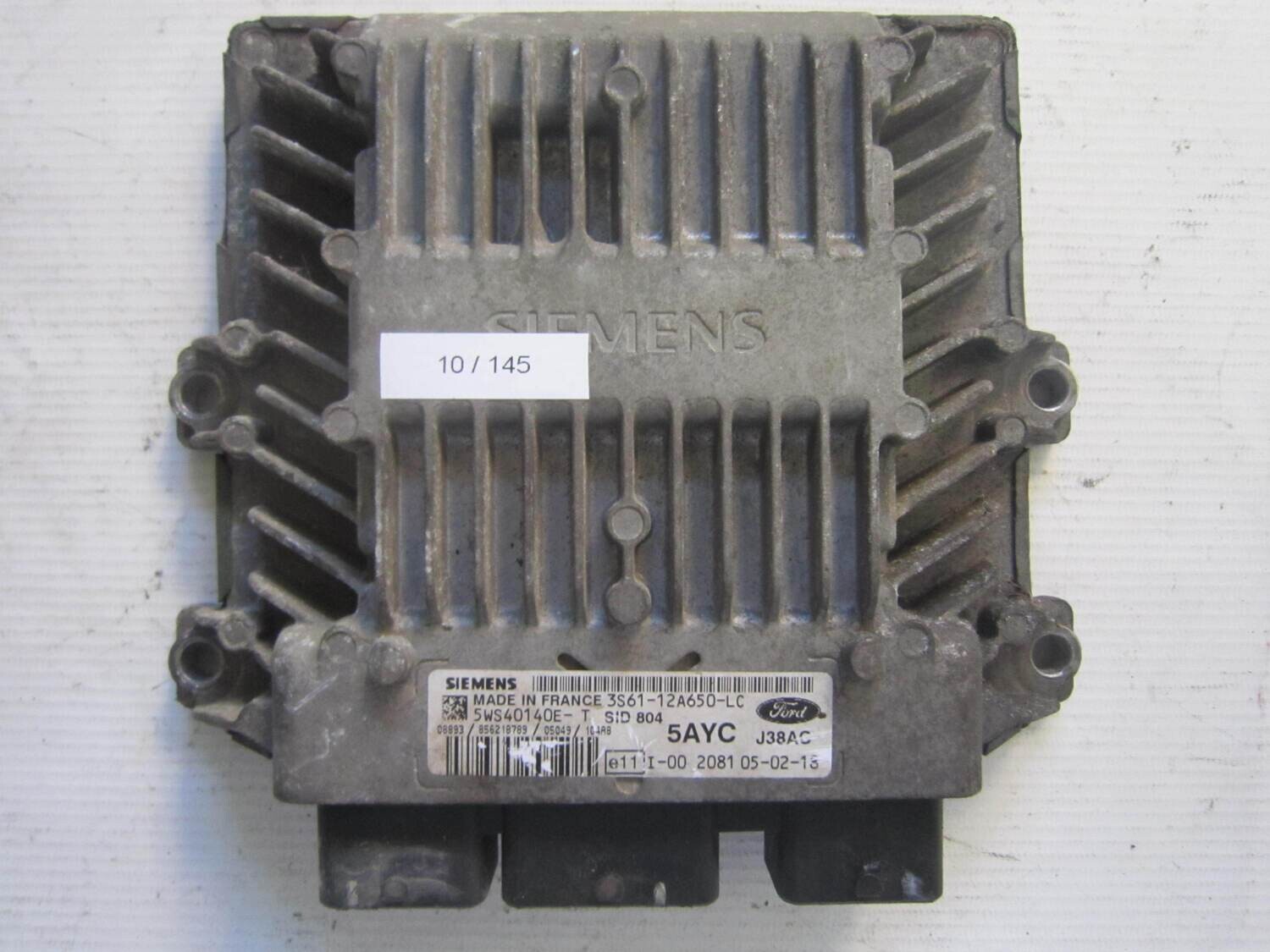 10-145 Centralina Motore Siemens 5WS40140E-T 5WS40140ET 3S61-12A650-LC 3S6112A650LC 5AYC J38AC SID 804 FORD Diesel FIESTA 1.4