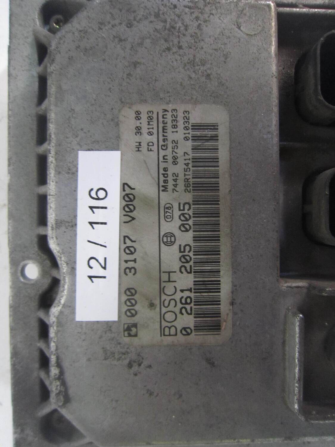 12-116 Centralina Motore Bosch 0 261 205 005 0261205005 000 3107 V007 0003107V007 26RT5359 MERCEDES BENZ Benzina FORTWO 451 1.0