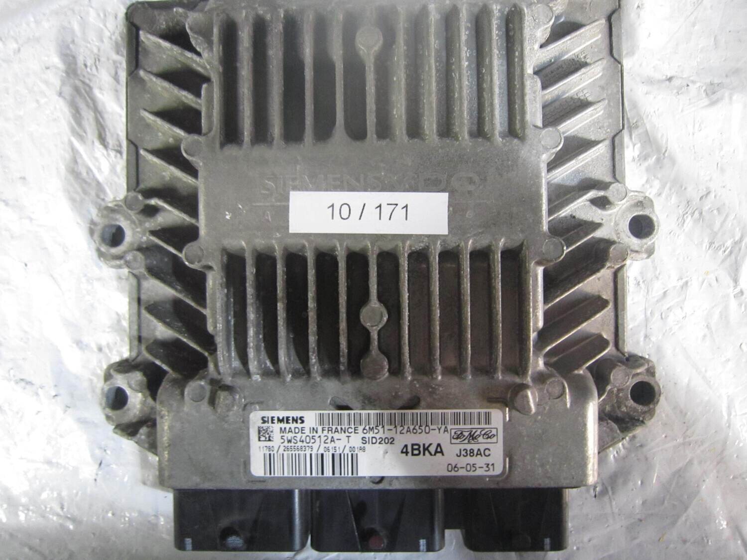 10-171 Centralina Motore Siemens 5WS40512A-T 5WS40512AT 6M51-12A650-YA 6M5112A650YA 4BKA  J38AC SID 202 FORD Diesel FOCUS 1.8