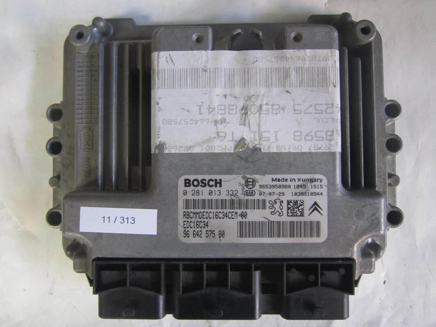 11-313 Centralina Motore Bosch 0 281 013 332 0281013332 96 642 575 80 9664257580 1039S18944 EDC16C34 CITROEN / PEUGEOT Diesel 307