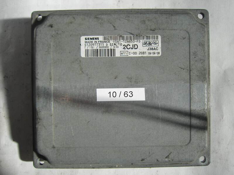 10-63 Centralina Motore Siemens S120977315D S120977315 D 6S61-12A650-FD 6S6112A650FD SIM210  2CJD J38AC 2CJDJ38AC   FORD  FIESTA
