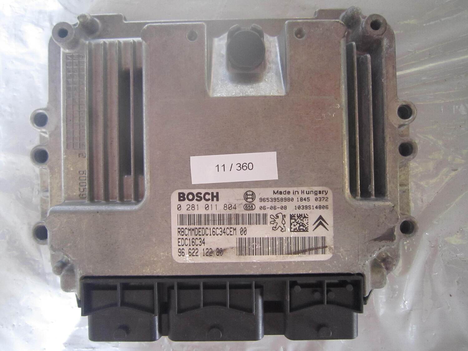 11-360 Centralina Motore Bosch 0 281 011 804 0281011804 96 622 122 80 9662212280 1039S14806 EDC16C34 CITROEN / PEUGEOT Diesel C 3