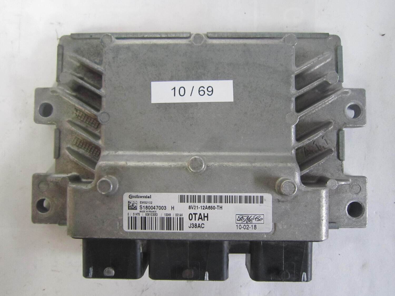 10-69 Centralina Motore Continental S180047003H S180047003 H 8V21-12A650-TH 8V2112A650TH 0TAH J38AC 0TAHJ38AC     FORD  FIESTA 1.4 TDCI_