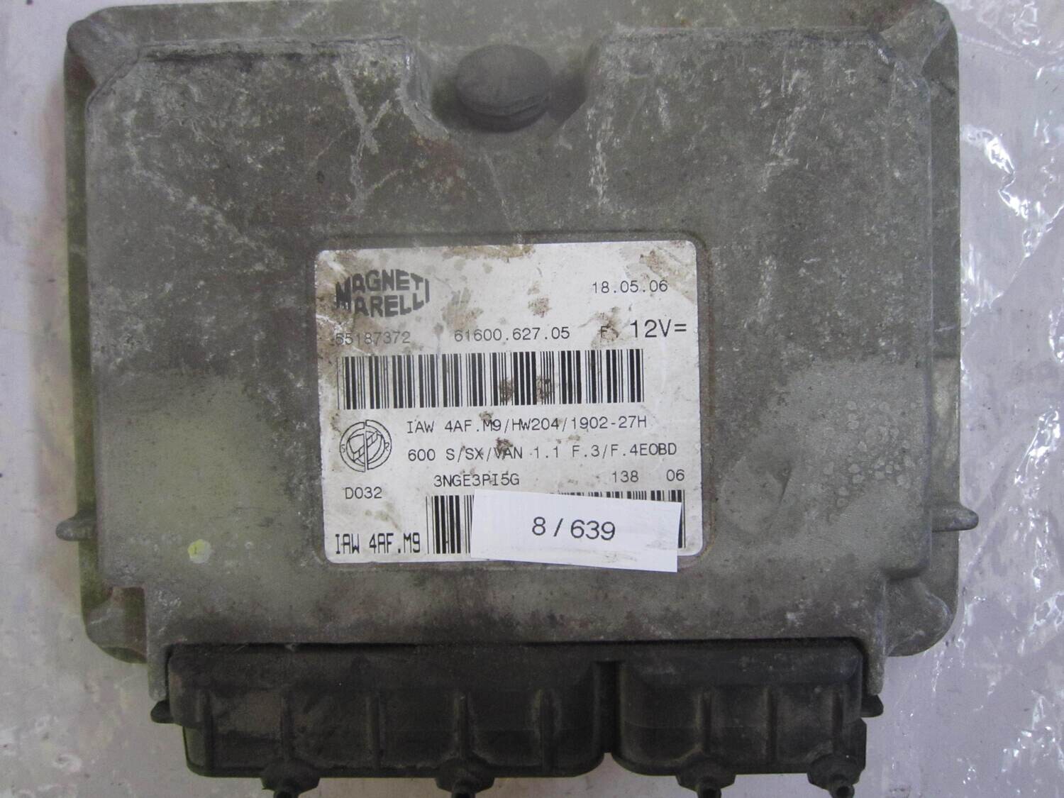 8-639 Centralina Motore Magneti Marelli 55187372 IAW 4AF.M9 HW204/1902-27H ALFA ROMEO / FIAT / LANCIA Benzina 600 1.1