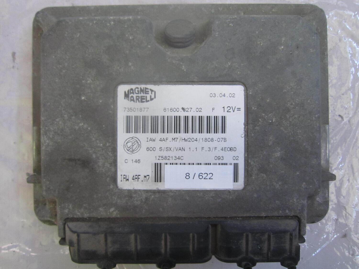 8-622 Centralina Motore Magneti Marelli 73501877 61600.627.02 6160062702 IAW 4AF.M7 HW204 ALFA ROMEO / FIAT / LANCIA Benzina 600 1.1